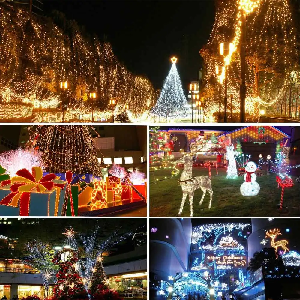 300 светодиодный s мерцающий водонепроницаемый светодиодный гирлянда для рождественской вечеринки, свадьбы, Рождества, праздника, уличного украшения дома