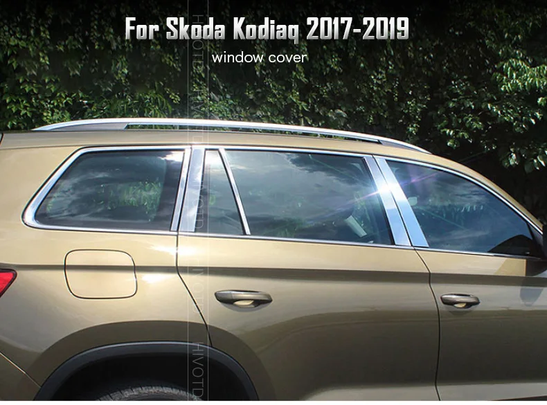 Hivotd для Skoda Kodiaq шкода кодиак, аксессуары, отделка окна автомобиля, полосы, украшения, чехлы, внешние посты, рамка, хром, Стайлинг,,, ，автотовары аксессуары для авто