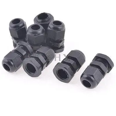 

8 Pcs Waterproof PG9 Plastic Cable Glands Fasteners Black