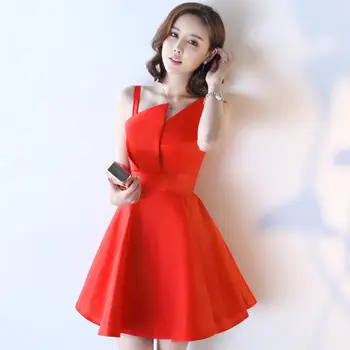 

New Sweet Mini Dress Fashion Chic Irregular Neckline Women Dress Elegant Party Dress Ball Gown Dress