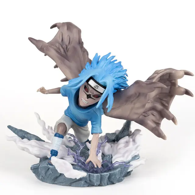 Naruto Anime Figure Uzumaki Naruto Uchiha Sasuke Kakashi Combat Collectible GK Model PVC Doll Action Figure Kids Toys Gift 8cm Sasuke-no box