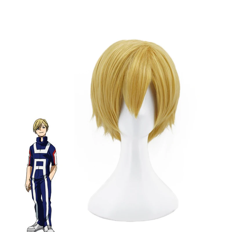 

My Hero Academia Neito Monoma Wigs Short Linen Blonde Heat Resistant Synthetic Hair Anime Costume Cosplay Wig+Wig Cap