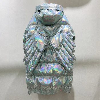 

Womens Sliver Shiny Hooded Parkas Down Puffer Long Coats Warm Winter Overcoat Plus Size Thicken Luxury New 2020