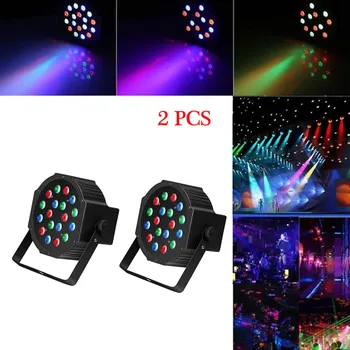 

2 Pcs Party Disco Light Dj-Lamp Light Stage-Projector Activated-Rotatingj Led Wedding Birthday Party Karaoke Colorful LED Light