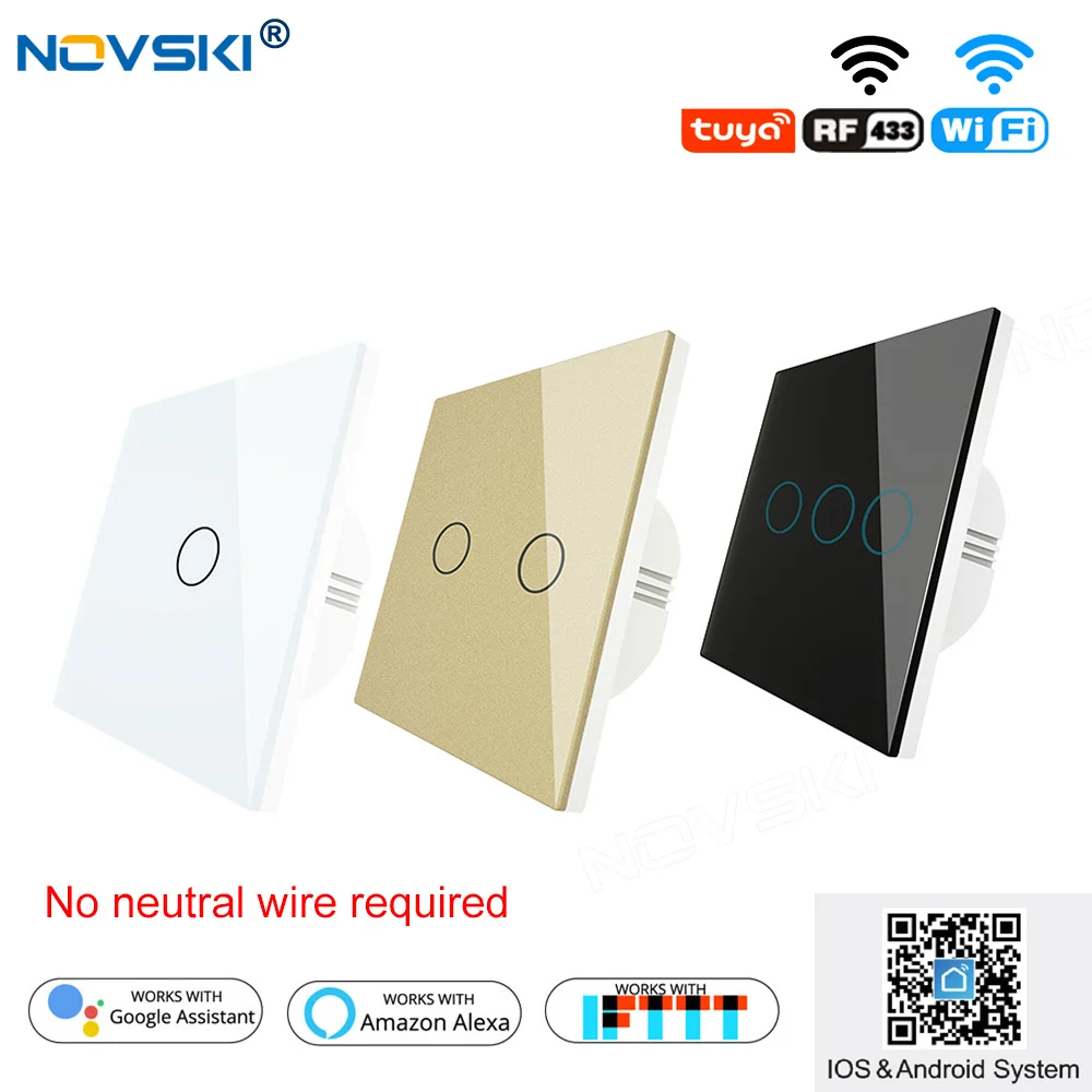 Двухрежимный сенсорный переключатель Wi-Fi RF панель из хрустального стекла света
