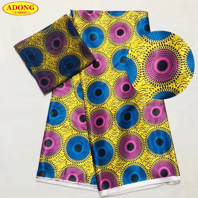 

Newest High Quality 2019 African Lace Fabrics Silk Printing Lace 4 Yards Match Chiffon Fabric 2 Yards For Wedding party dresses