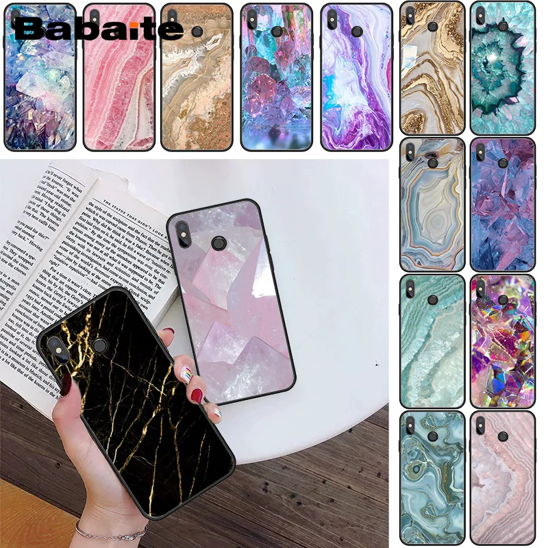 Чехол для телефона BabaiteBlue розовый фиолетовый драгоценный камень агат мрамор