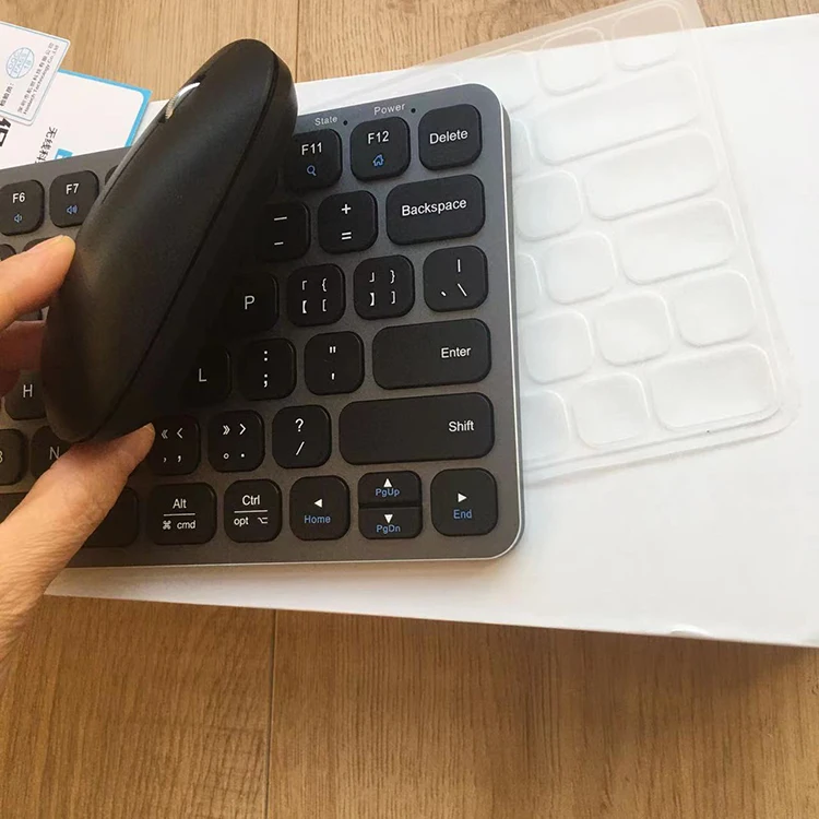 B.O.W  2.4Ghz Wireless Keyboard and Mouse Combo for computer with Nano USB Receiver, 78 Keys Rechargeable & Whiper-quiet Design