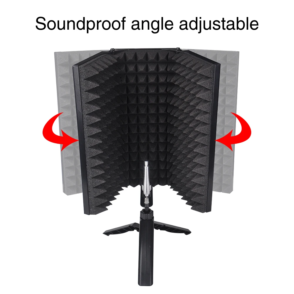 Микрофон компактный с подставкой для штатива акустический Настольный регулируемые аксессуары изолирующий щит звукоизоляционный легко установить складной