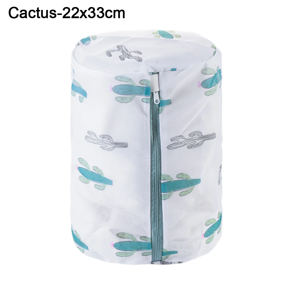 22x33cm Cactus 1 шт., сетчатый мешок для белья на молнии с принтом ананаса и кактуса, нижнее белье для носков, сумка для стиральной машины, сумки для бюстгальтеров, нижнее белье - Цвет: 22x33cm Cactus