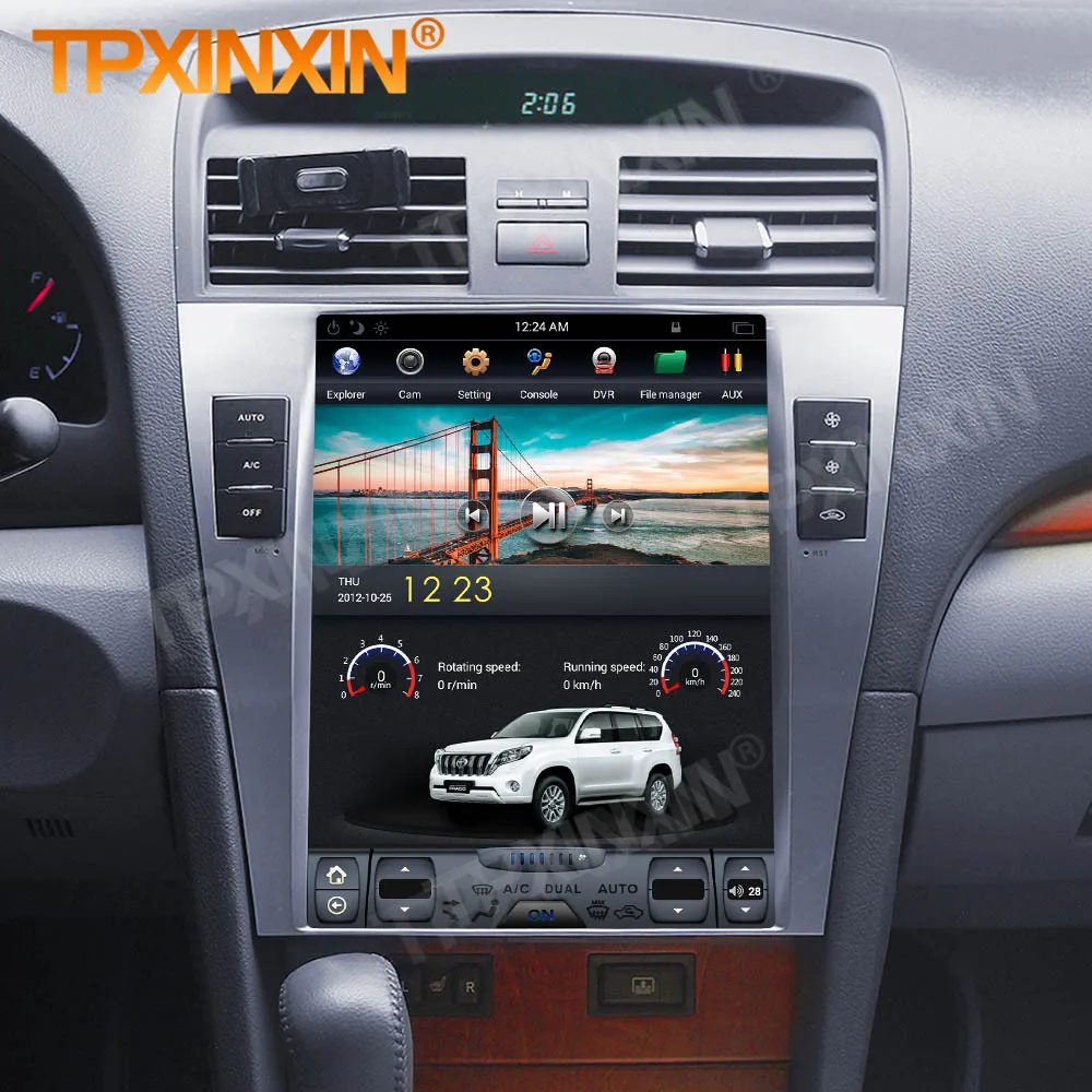 Carplay 2 Din Android 9 Tesla Multimedia Stereo For Toyota Camry 2007 2008 2009 2010 2011 GPS BT Radio Receiver Player Head Unit