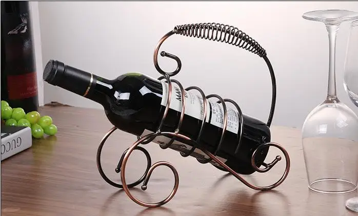 Porte bouteille en métal design avec poignée