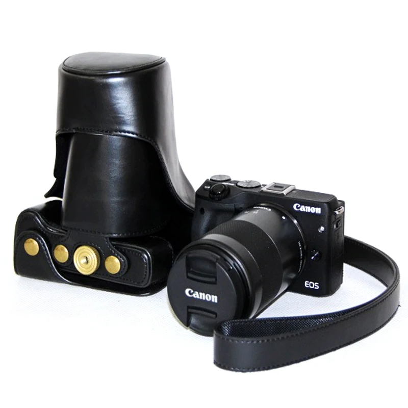 Высокое качество PU кожаный чехол крышка для Canon M10 EOS M100 15-45 мм объектив с винтовой петлей чехол ремень DSLR кожа сумка
