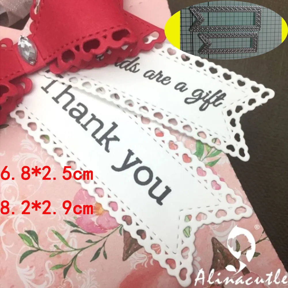 

2Pcs Customized Carbon steel Die Lace Frame Cutting Dies Scrapbooking Embossing Knife Mold Stencils DIY Decorative Cards