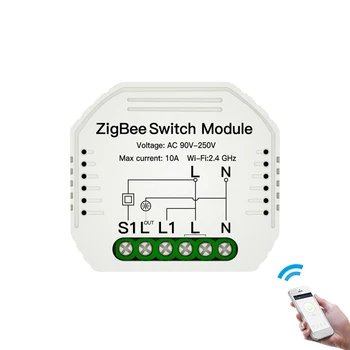 

ZIGBEE3.0 Hide Breaker One Way Intelligent Switch Module Timer APP Remote Control Compatible with Amazon Alexa Google Assistant