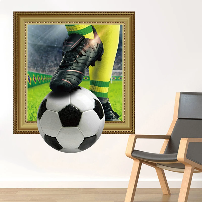 2018 Football Wall Stickers Soccer Court Home Decor Decal for Living Room Kids Mural Party Decoration Poster | Дом и сад