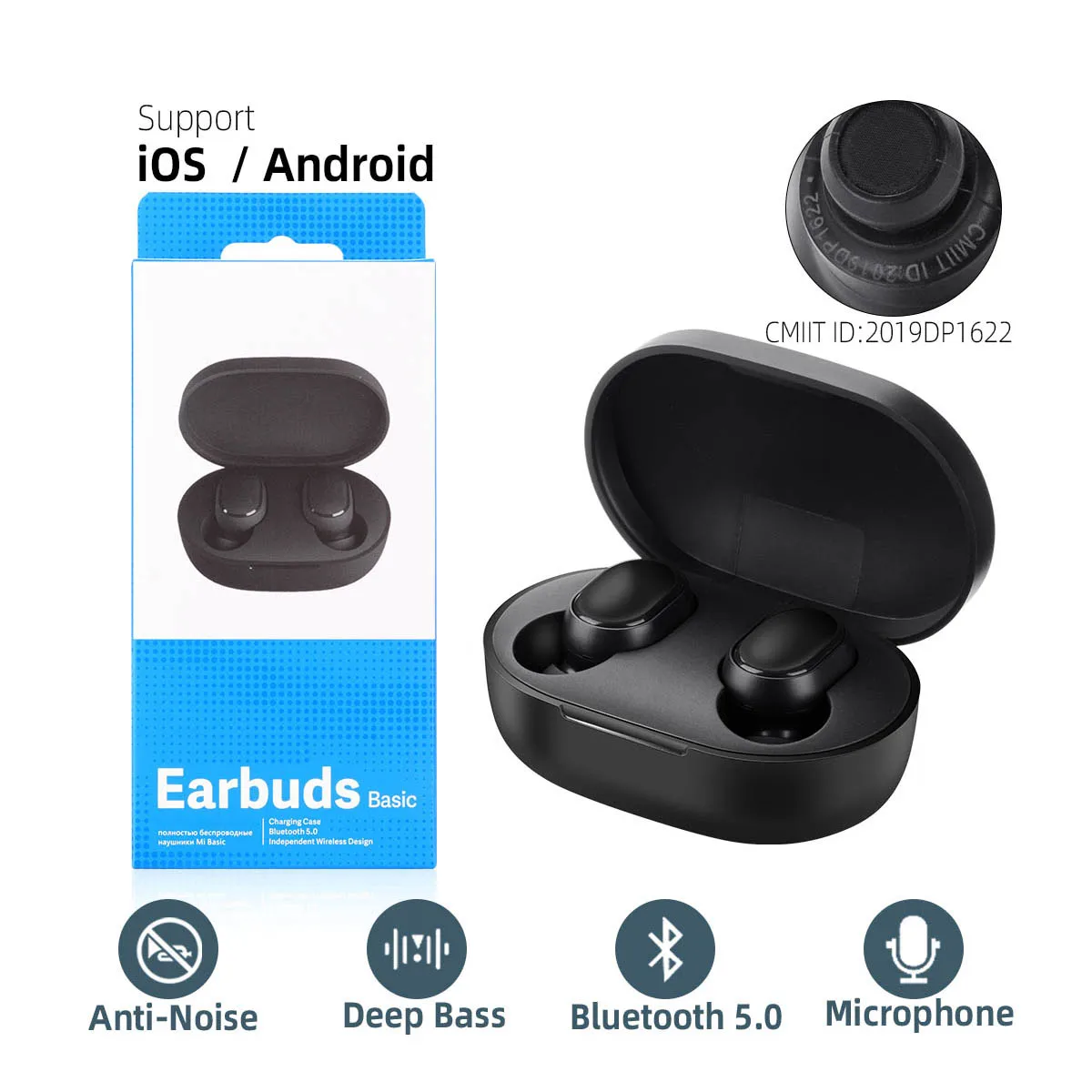 

100% Original for XIAOMI AirDots Earbuds Wireless Earphones Bluetooth 5.0 Earpods Mi Airdots TWS Headphone Redmi Earbuds Global