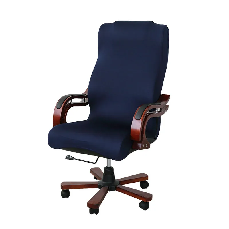 Чехол для компьютерного стула размера плюс, чехол для кресла, чехол для офисного стула, чехол для офисного вращающегося стула - Цвет: Navy Blue