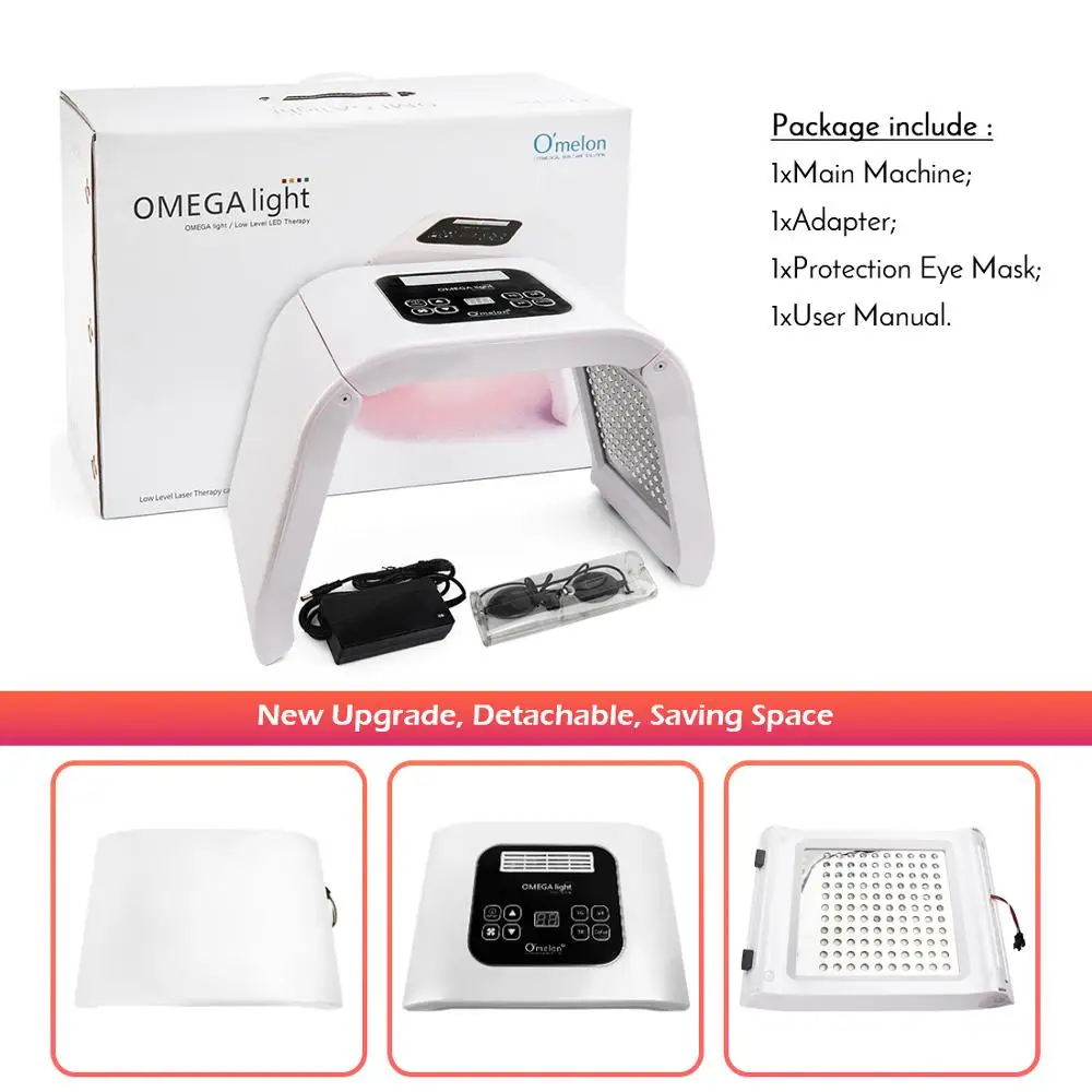  Professional Photon PDT Led Facial Mask Machine 7 Colors Acne Treatment Face Whitening Skin Rejuven - 33014464000