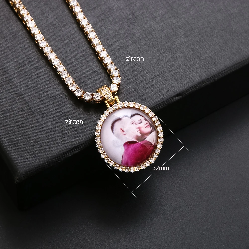 Lateefah Personality picture Necklaces & Pendants Custom Necklace for Women Crystal Photo Glod Color Choker Memorial Necklace