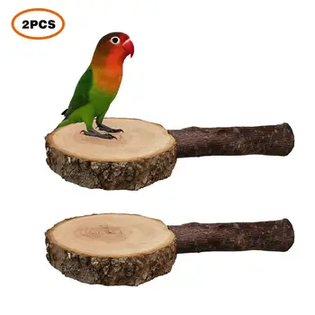 

2pcs Parrot Rest Perch Birds Stand Pole Natural Climbing Standing Stick for Parrots Macaws Cockatoos Parakeets