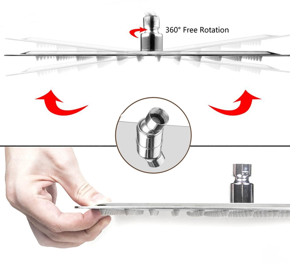 Chrome 16 Inch Rainfall Shower Faucet Set