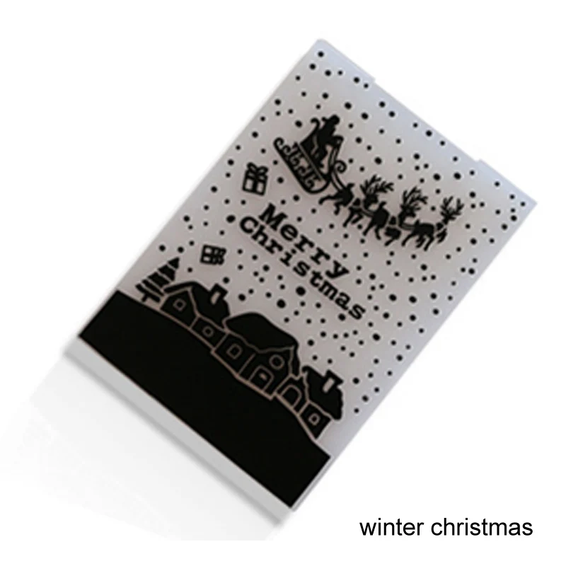 winter christmas DIY шаблон для скрапбукинга Рождественская серия изготовление пластиковых бумажных карт альбом для художественных занятий Свадьба помадка торт украшение формы - Цвет: winter christmas