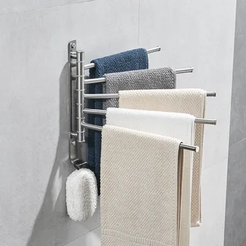 

Stainless Steel Towel Racks for Bathroom Holder Wall Mounted Towel Bars with Hooks Towel Hanger Wall Mounted Towel Holder