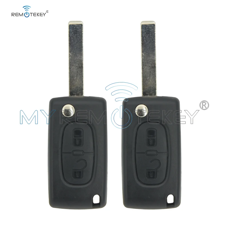 Remtekey 2pcs CE0536 MODEL 207 307 308 car Flip remote key for Peugeot citroen 2 Button 434mhz HU83 key blade remtekey