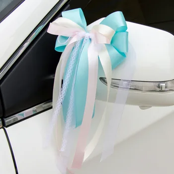 

Wedding Car Lace Decorative Embellishment Rearview Mirror Door Handle Deputy Car Fleet Wedding Back Flower Wedding