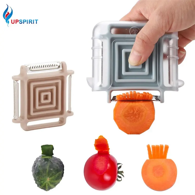 Upspirit 3in1 Grater Stainless Steel Julienne Peeler Potato Carrot Apple Paring Slicer Fruit Vegetable Eye Remover Kitchen Tools