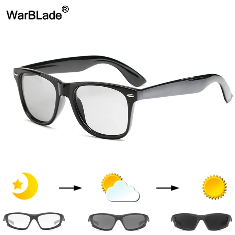 WarBLade, мужские фотохромные солнцезащитные очки, поляризационные солнцезащитные очки, HD очки для вождения, очки-хамелеоны, UV400, Дневные И Ночные очки для вождения