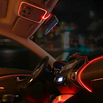 

Lamp Atmosphere Light Bar Fluorescent Neon Cold Strip 12V Red Car Auto
