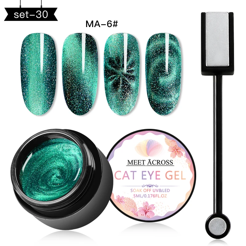 MEET ACROSS 9D Galaxy Гель-лак для ногтей с эффектом «кошачий глаз» Набор лаков 5 мл Auroras Shiny UV Гель-лак наборы Хамелеон для использования с магнитом Гель-лак для ногтей - Цвет: SZH01331