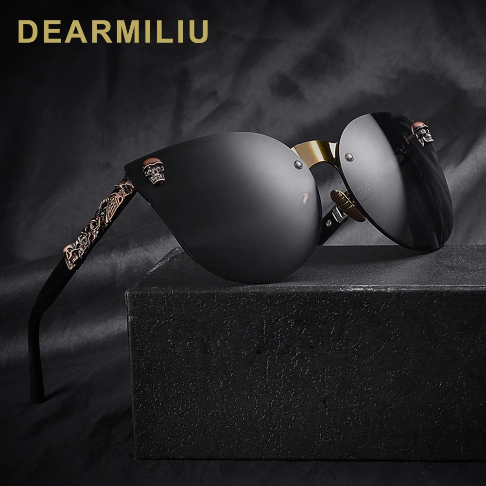 DEARMILIU Модные женские готические солнцезащитные очки кошачий глаз в