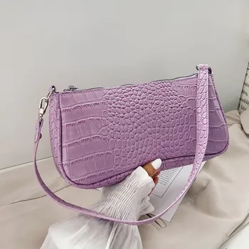 

Retro Fashion Alligator Pattern Women Handbags PU Leather Casual Solid Color Female Vintage Underarm Shoulder Bags
