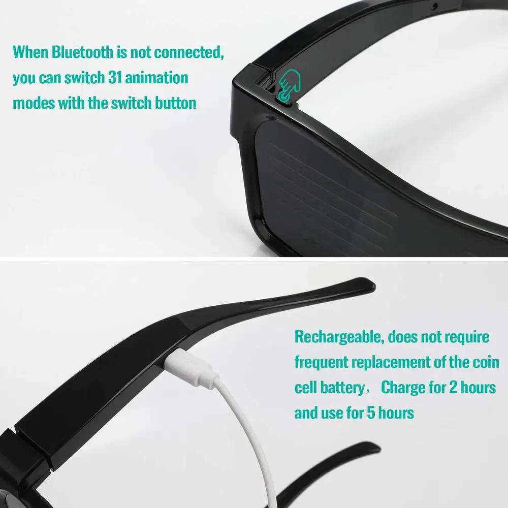 Светодиодный Bluetooth светильник очки для праздников и вечеринок|Сверкающие товары