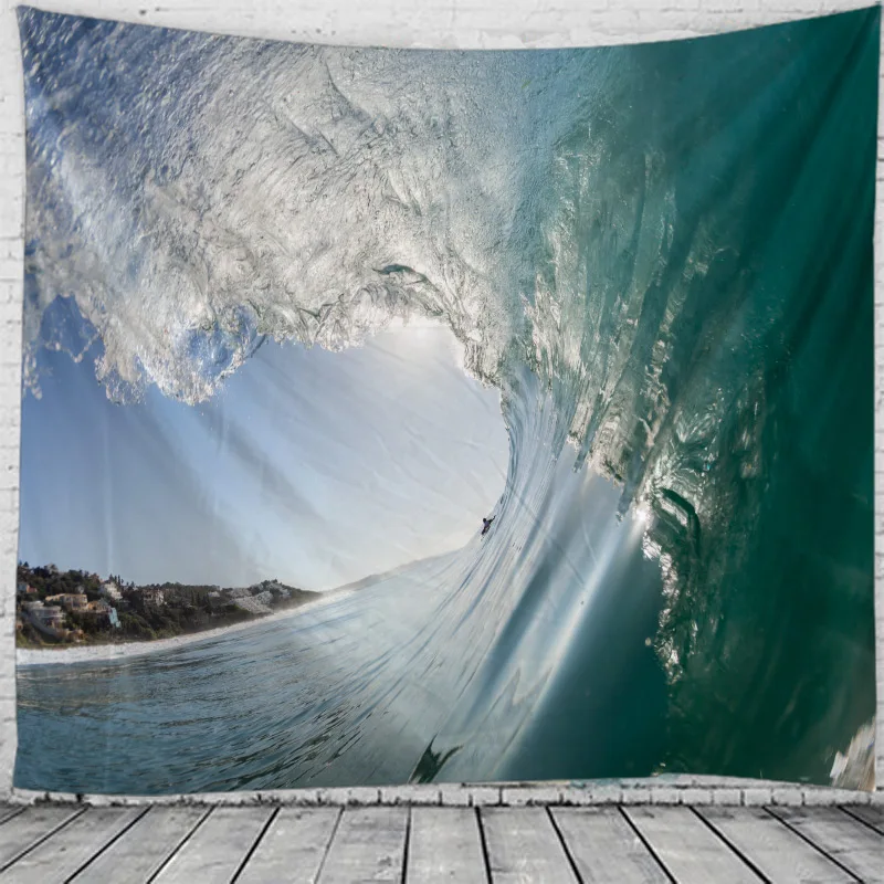 

3D Printing Seascape Tapestry Wall Hanging Bed Spread Beach Towel Table Cloth Yoga Mat Happy New Year 2021 250x180cm large size