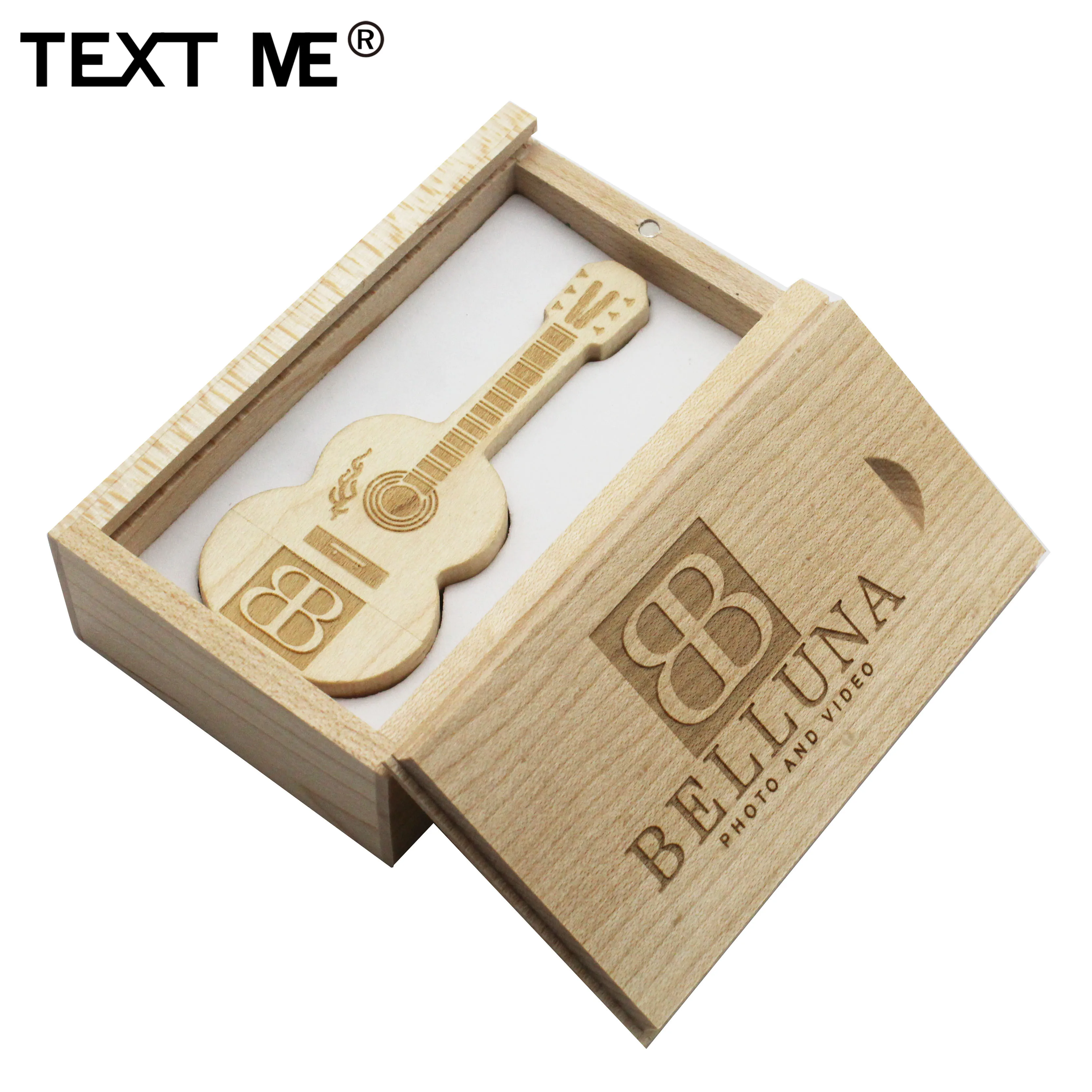 TEXT ME клен бамбук гитара+ коробка логотип usb флэш-накопитель 4 ГБ 8 ГБ 16 ГБ 32 ГБ 64 ГБ usb2.0 фотография подарок pendrive