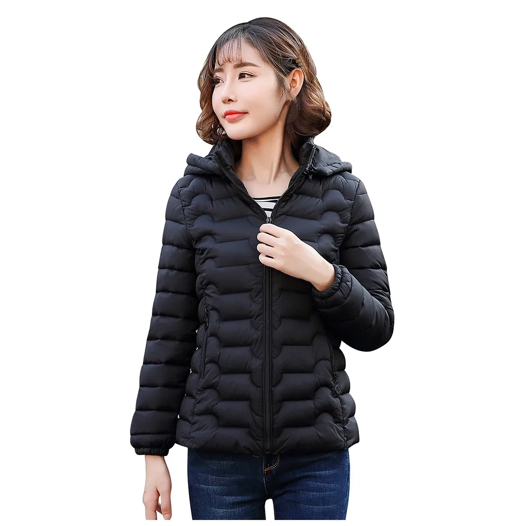 Black Новая зимняя короткая женская куртка большого размера 4xl 5xl 6xl 7xl Женская парка с капюшоном плюс размер хлопковый пуховик осень# J30 - Цвет: Black