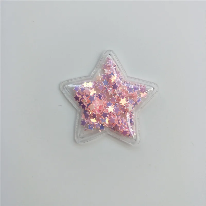 pink 30 шт./лот, маленький размер, 3,5 см, прозрачные, блестящие, блестящие, плавные патчи, Аппликации для DIY, Детские аксессуары на зажимах - Цвет: pink