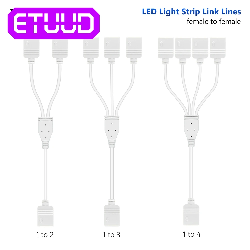 1/2/3/4-Way 4Pin RGB 5050 3528 tira de LED Conector de CC Macho Hembra Cable Divisor 1/2/3/4-Way 4Pin RGB 5050 3528 tira de LED Conector de CC Macho Hembra Cable Divisor