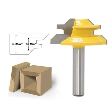 

Carbide Router Bit 45 Degree 8mm Shank Lock Miter Router Bit Trimmer Milling Joint Tenon Cutter Tools