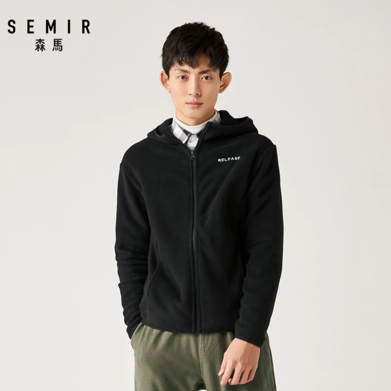Semir флисовая Мужская куртка весна и осень мужской кардиган с капюшоном повседневная куртка Молодежная модная мужская теплая верхняя одежда