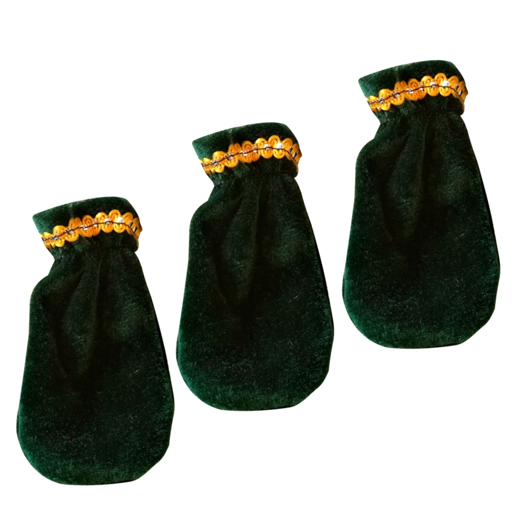 Set of 3pcs Pleuche Piano Pedal Foot Cover Case Bordered Protective Sleeve