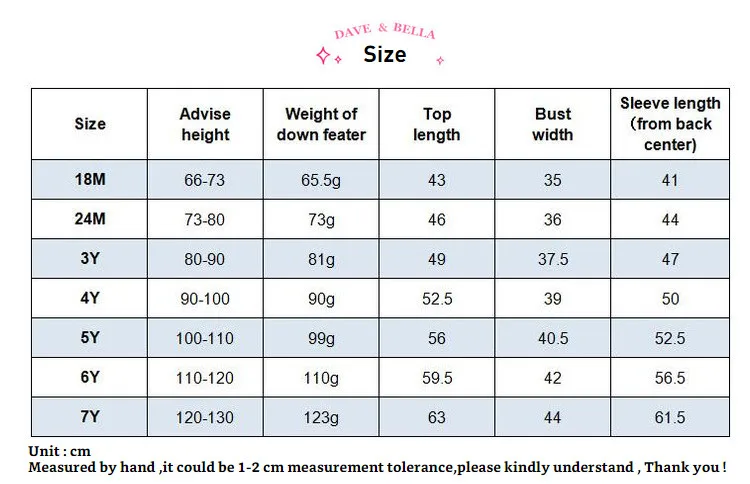 DB11954 dave bella/зимнее детское пуховое пальто Верхняя одежда с капюшоном и сумкой для девочек Детская куртка с подкладкой из 90% утиного пуха