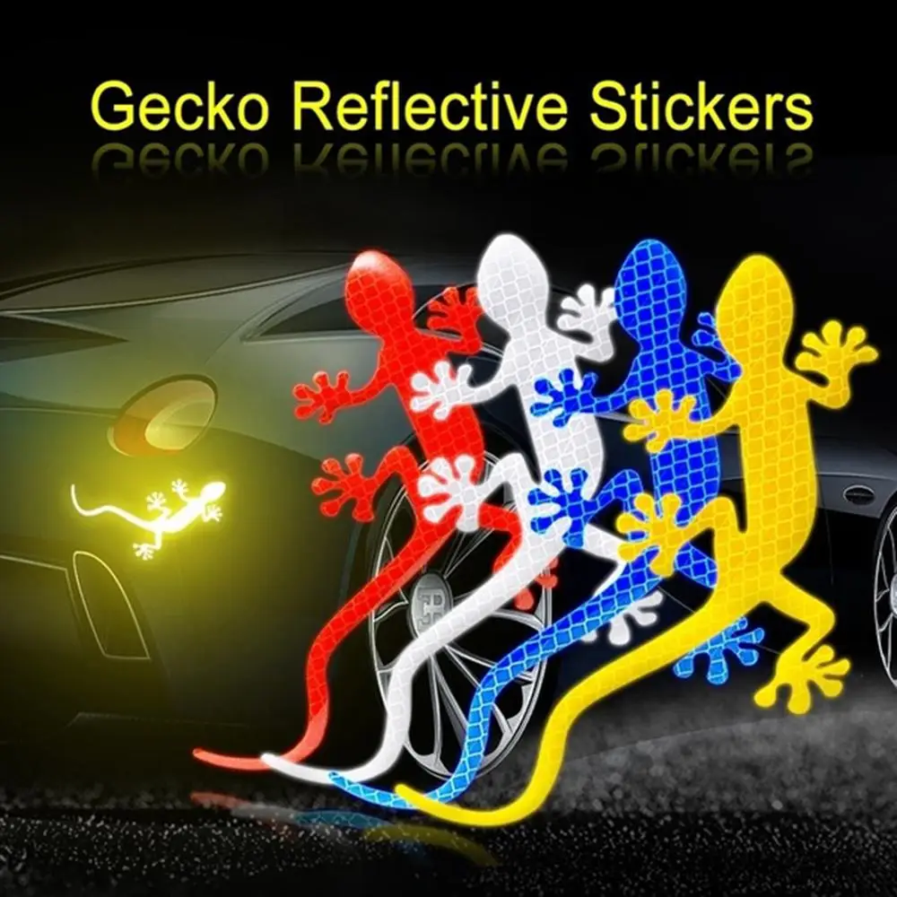 

2Pcs Car Reflective Sticker Safety Warning Mark Reflective Tape Auto Exterior Accessories Gecko Reflective Strip Light Reflector