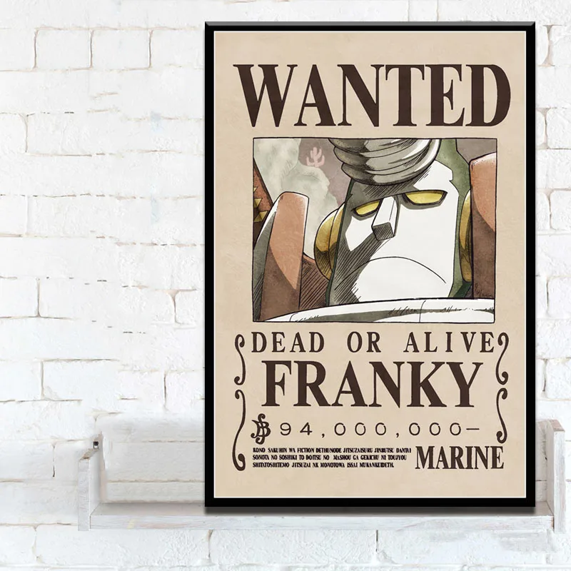 One piece Luffy Wanted плакат классический японский аниме Боевая Горячая картина Искусство Шелковый Холст плакат настенный домашний декор