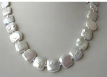 

Genuine Freshwater cultured white pearl Baroque necklace 17"