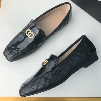 

design original charei French fashion avant-garde couple shoes official latest brand element first layer cowhide splicing canvas